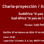 Charla-proyección/Xarrada-projecció  Sudáfrica “El país del arcoíris”/Sud-àfrica “El país de l'arc de Sant Martí”  por/per Luis Fernández